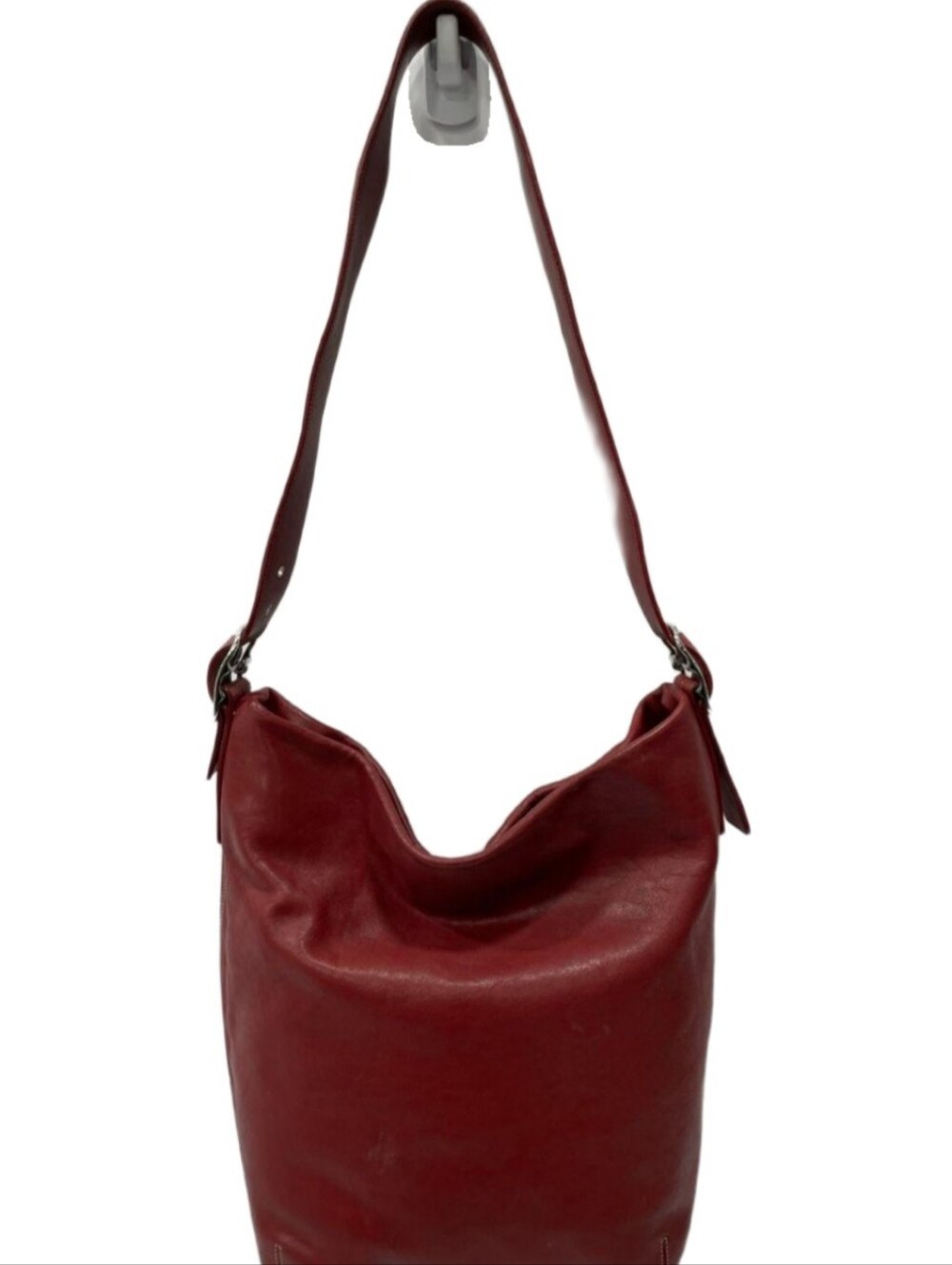 Vintage COACH #9151 Red Leather "Duffle Sac" Hobo Bag - 2001 + COA - As-Is